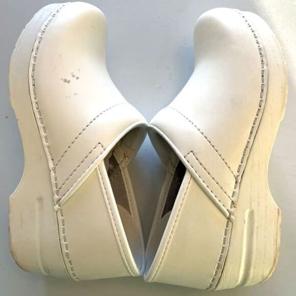 DANSKO Clogs White Leather Slip On Comfort Nurse Nursing Shoes Size 5.5-6 EU 36 - Picture 4 of 7
